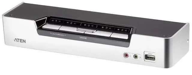 Main image of ATEN HongZheng CS1794 HDMI USB 2.0 Multi-computer KVM Switcher with 4 input and 1 output, supporting audio, high-definition video resolution, and capable of scanning, printing and sharing for widescre