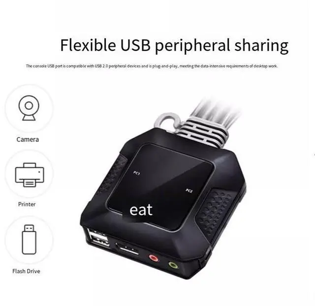 Alt view image 2 of 5 - ATEN HongZheng CS52DP KVM switcher, featuring USB-C/DisplayPort multi-port hybrid technology, offers outstanding 4K compatibility and easy installation - plug-and-play.