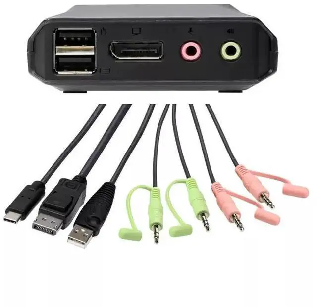 Alt view image 3 of 5 - ATEN HongZheng CS52DP KVM switcher, featuring USB-C/DisplayPort multi-port hybrid technology, offers outstanding 4K compatibility and easy installation - plug-and-play.