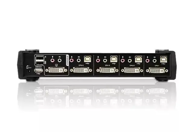Alt view image 2 of 5 - ATEN HongZheng 4-port USB/DVI dual-channel multi-computer KVM switcher for audio switching, model CS1784A