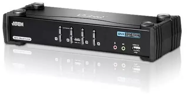 Main image of ATEN HongZheng 4-port USB/DVI dual-channel multi-computer KVM switcher for audio switching, model CS1784A
