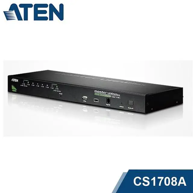 Main image of ATEN HongZheng CS1708A Multi-Computer KVM Switcher - 8 ports PS2/USB single control for 8 devices, 8 input 1 output VGA rack, high-definition resolution 2048*1536, supports hot swapping, bus-style cas