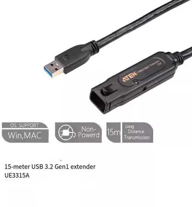Alt view image 2 of 4 - ATEN HongZheng UE3315A USB 3.2 Gen1 extension cable can extend the distance of USB devices up to 15 meters.