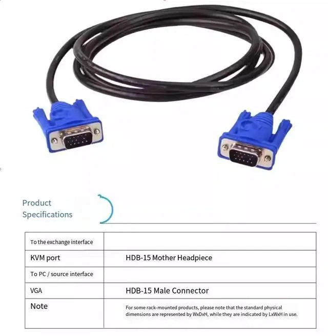 Alt view image 3 of 4 - ATEN VGA cable for computer monitor connection - TV extension data cable - projection cable 2 meters 2L-2502