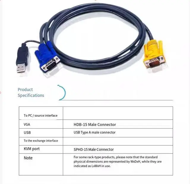 Alt view image 3 of 4 - ATEN USB interface switcher connection cable +3 in 1 SPHD, 3-meter long, 2-pin, -5203UP
