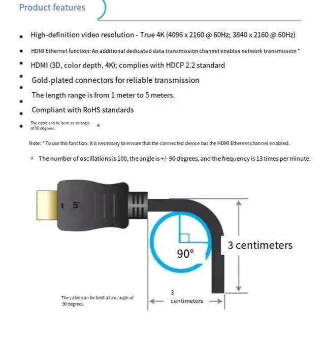 Alt view image 4 of 4 - ATEN 2L-7D05H-1AZ 5-meter HDMI cable HDMI19M-HD19M gold 2.0 version