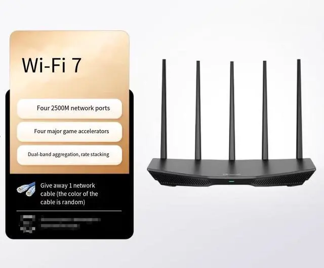 Alt view image 4 of 4 - TP-LINK WiFi7 WiFi7 BE5100 Router - Gigabit Home High-Speed WiFi Wireless Coverage for the Whole House - Large-Size Room Game Acceleration - 2.5G Port 7DR5130 4 x 2.5G network ports 7DR5160