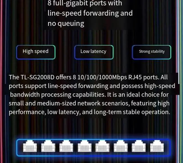 Alt view image 3 of 4 - TP-LINK Cloud Management Gigabit Switch with 8 Ethernet Ports - Enterprise Web Network Monitoring Specialized TPLink Network Cable Splitter for Dormitory Switch and Monitoring Hub