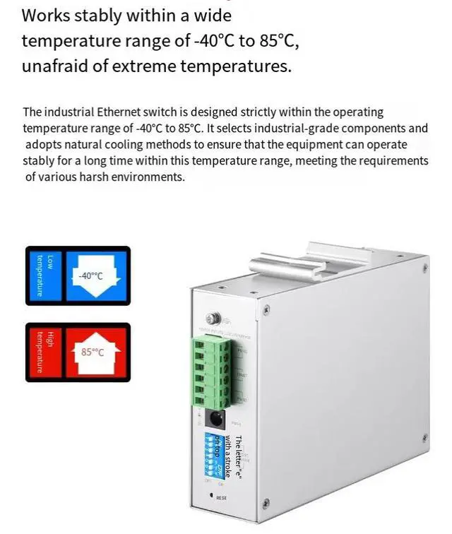 Alt view image 6 of 7 - TP-LINK industrial-grade switch - 100Mbps/1000Mbps rail-mounted wide-temperature wall-mounted POE-powered monitoring network splitter (power supply needs to be purchased separately)