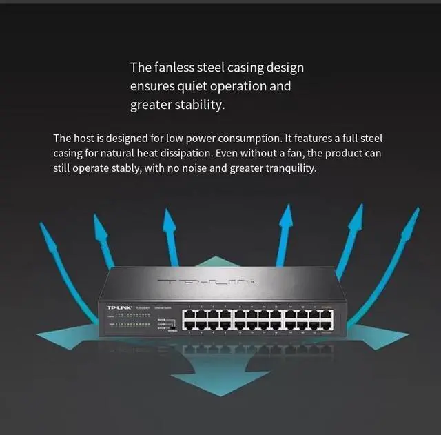 Alt view image 5 of 6 - TP-LINK 16-port all-gigabit switch, steel-case network monitoring network cable splitter, splitter TL-SG1016DT