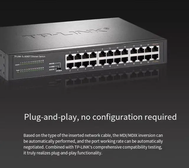 Alt view image 6 of 6 - TP-LINK 16-port all-gigabit switch, steel-case network monitoring network cable splitter, splitter TL-SG1016DT
