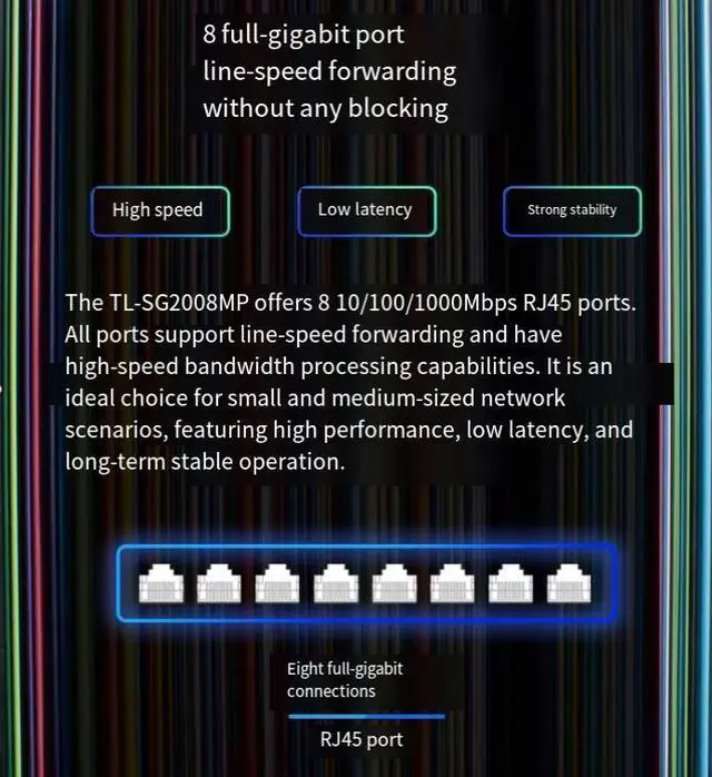 Alt view image 3 of 4 - TP-LINK Cloud Switch POE Powered Switch 5-port 8-port Gigabit Network Splitter Cable Divider Dormitory Home Switch Monitor