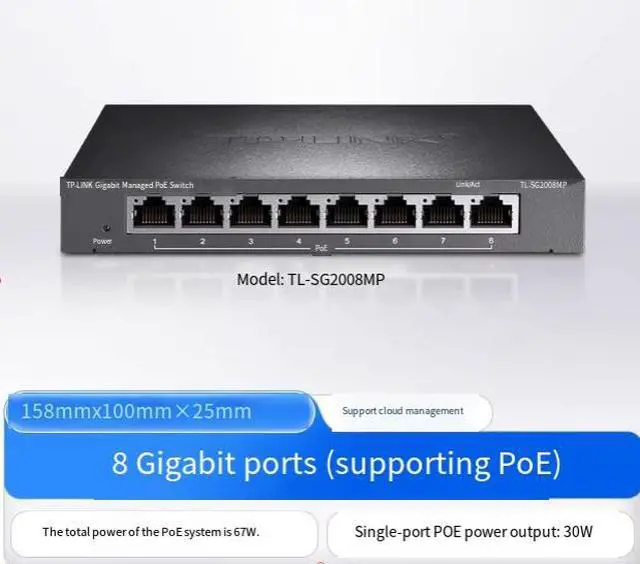 Main image of TP-LINK Cloud Switch POE Powered Switch 5-port 8-port Gigabit Network Splitter Cable Divider Dormitory Home Switch Monitor