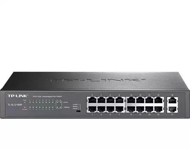 Main image of TP-LINK Gigabit Backbone 8-port 100Mbps PoE Switch - Metal Case - Home Monitoring Network Hub and Splitter - TL-SL1210LP