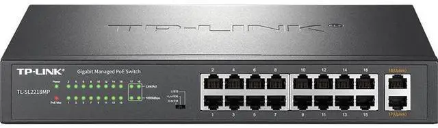 Main image of TP-LINK Gigabit Backbone 8-port 100Mbps PoE Switch - Metal Case - Home Monitoring Network Hub and Splitter - TL-SL1210LP TL-SL2218MP