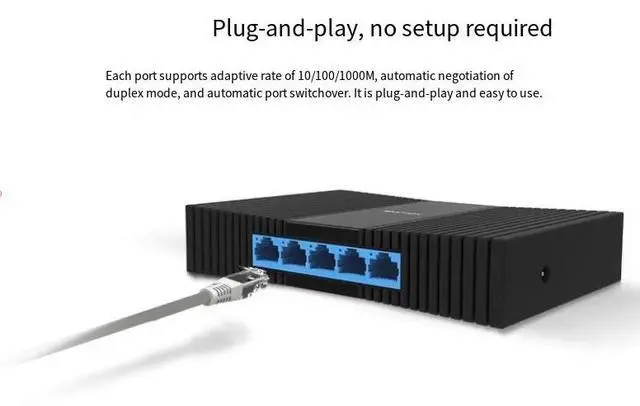 Alt view image 4 of 4 - TP-LINK Gigabit Switch Network Splitter Distributor Switcher 5 ports 100Mbps TL-SF1005+