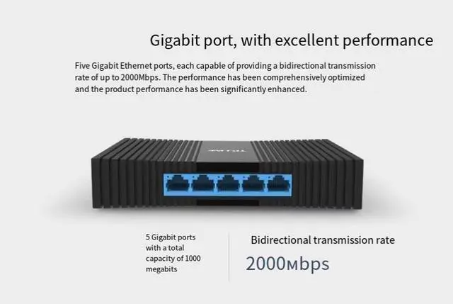 Alt view image 3 of 4 - TP-LINK Gigabit Switch Network Splitter Distributor Switcher 5 ports 100Mbps TL-SF1005+
