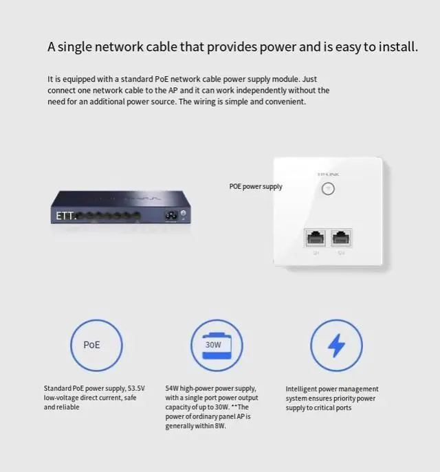 Alt view image 4 of 5 - TP-LINK POE·AC Integrated Gigabit Router - 5 ports/9 ports Gigabit ports with PoE power supply and AP management 5 2.5G network ports; total power 75W TL-R5005PE-AC