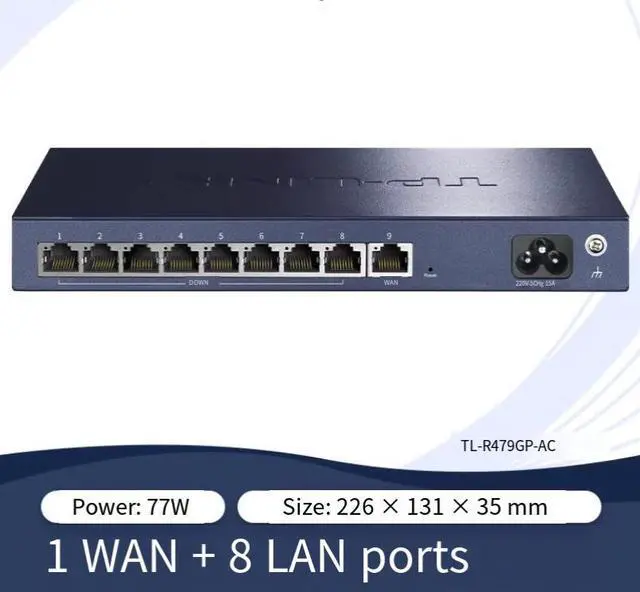 Main image of TP-LINK POE·AC Integrated Gigabit Router - 5 ports/9 ports Gigabit ports with PoE power supply and AP management 9 Gigabit | Total power 77W TL-R479GP-AC