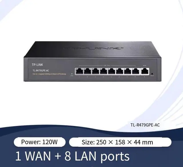 Main image of TP-LINK POE·AC Integrated Gigabit Router - 5 ports/9 ports Gigabit ports with PoE power supply and AP management 9 Gigabit | Total power 120W TL-R479GPE-AC