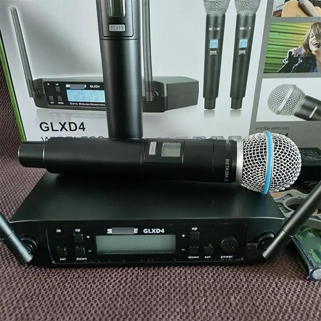 Alt view image 2 of 5 - GLXD4 two-in-one wireless microphone Beta58A for stage performances and singing with SM58 handheld microphone European plug