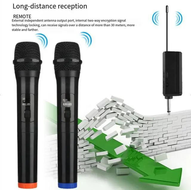Alt view image 5 of 6 - One-to-two wireless microphone for live streaming, home singing, moving coil universal microphone, handheld microphone 038 : One to two