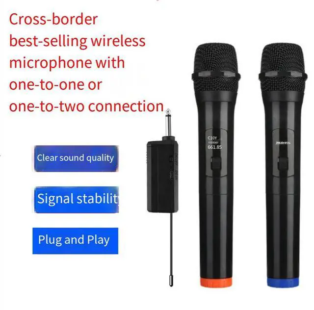 Alt view image 6 of 6 - One-to-two wireless microphone for live streaming, home singing, moving coil universal microphone, handheld microphone 038 : One to two