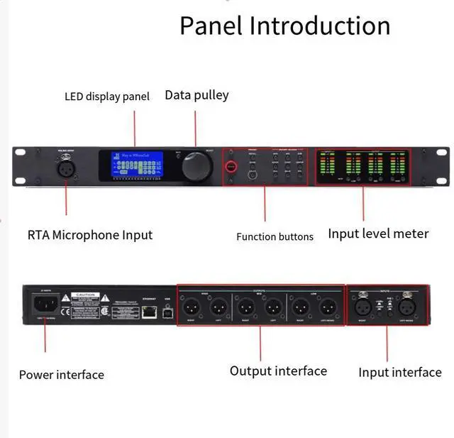 Alt view image 5 of 5 - PA2 professional bar stage performance speaker line array frequency division 2 input 6 output digital audio processor European standard 220 volts