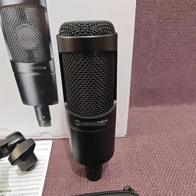 Alt view image 3 of 5 - AT2035 Capacitor Microphone - Computer Live Streaming Singing Large-Diameter Diaphragm Sound Card - Export Microphone