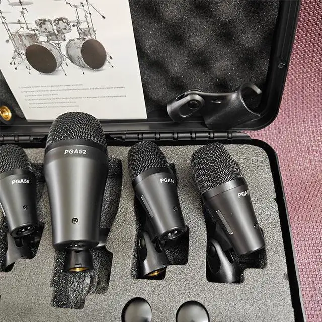 Main image of PGADRUMKIT7 microphone set, instrument stand, drum instrument, microphone pickup, stage performance, microphone