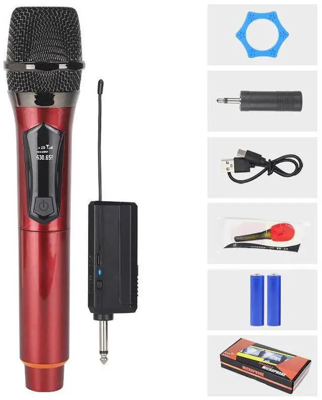 Main image of Wireless microphone 108 charging model - one for two use, suitable for home use, KTV, outdoor audio, conference and performance. Red- One after the other