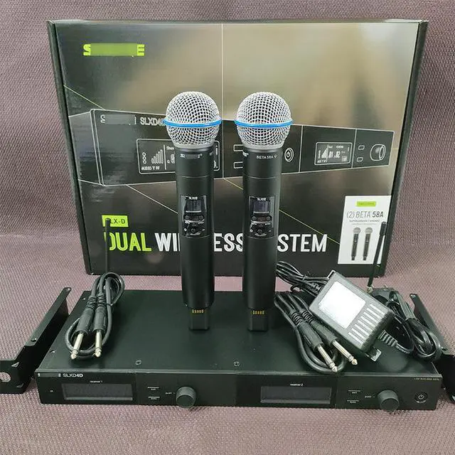 Main image of SLXD24D two-in-one wireless microphone for stage performances, SM58, Beta58A handheld microphone British standard plug SLXD4D -with Beta58A microphone
