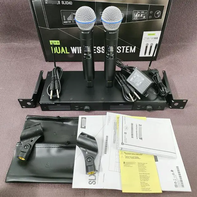 Alt view image 3 of 5 - SLXD24D two-in-one wireless microphone for stage performances, SM58, Beta58A handheld microphone British standard plug SLXD4D -with Beta58A microphone