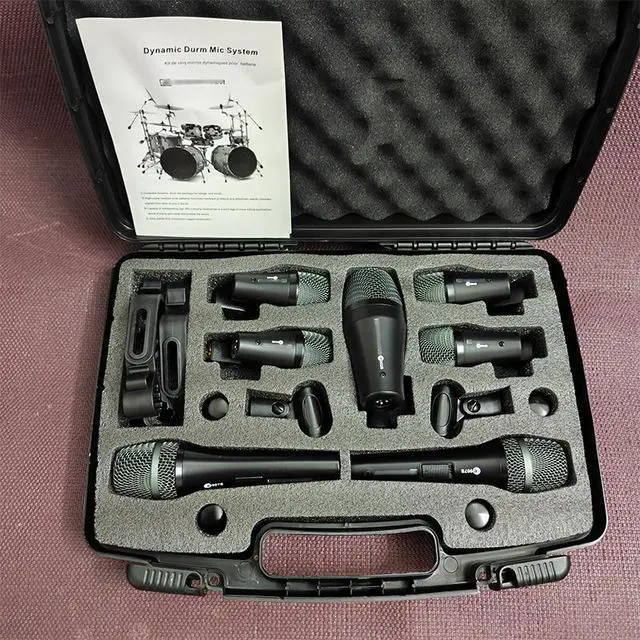 Alt view image 5 of 5 - Durm Microphone Kit - Wired microphone for drum and instrument recording, suitable for music ensemble performances.