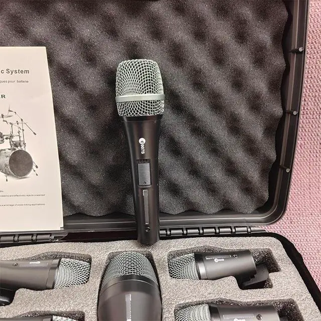 Alt view image 2 of 5 - Durm Microphone Kit - Wired microphone for drum and instrument recording, suitable for music ensemble performances.