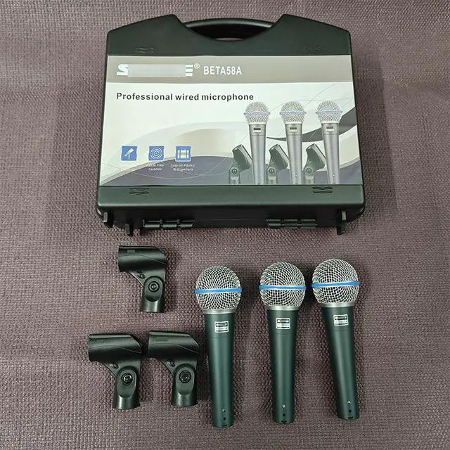Alt view image 3 of 5 - BETA58A Dynamic Wired Microphone Portable Case Set - 3 Microphones per Pack for KTV Singing