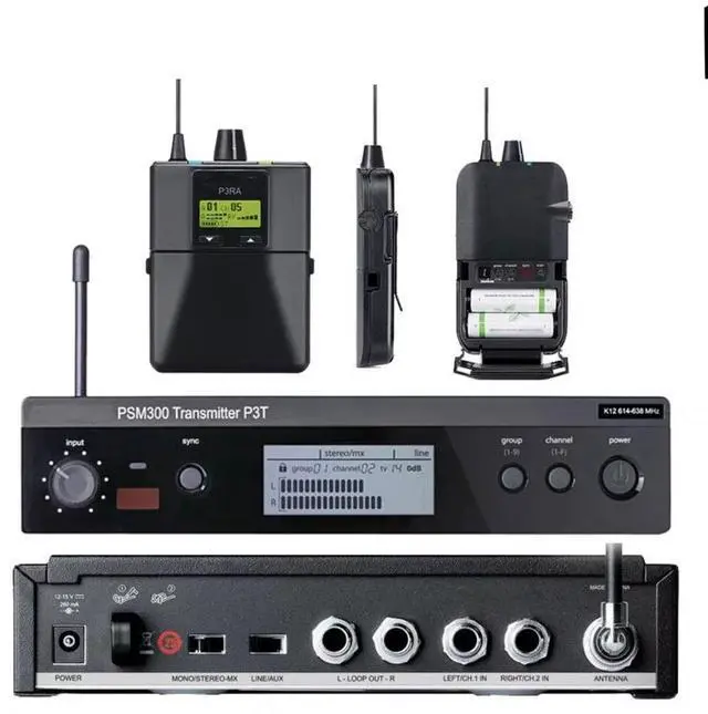 Alt view image 3 of 5 - Stereo wireless monitoring ear-return system. Singer, actor, band wireless ear-return audio equipment. PM300PSM60 Single