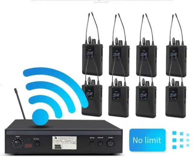 Alt view image 5 of 5 - Stereo wireless monitoring ear-return system. Singer, actor, band wireless ear-return audio equipment. PM300PSM60 Single