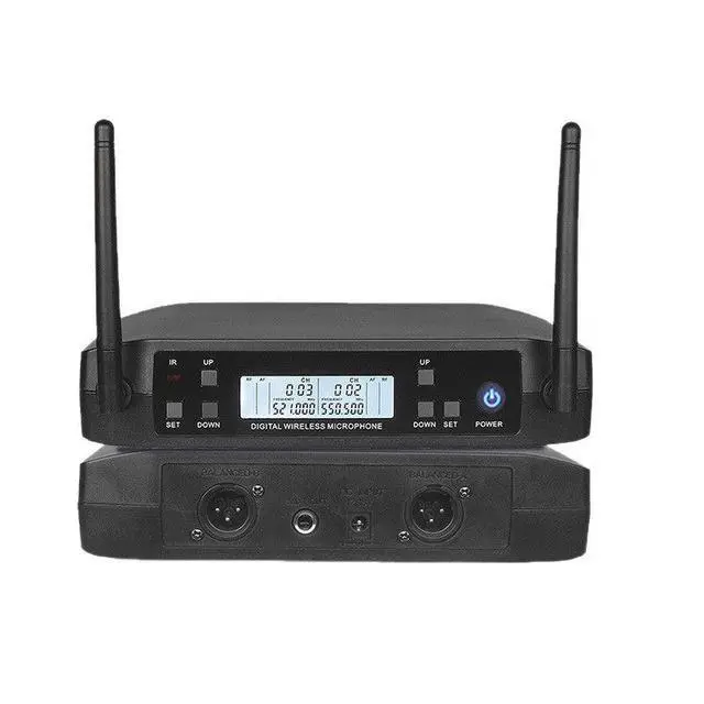 Alt view image 4 of 4 - One-to-two microphone, wireless microphone, karaoke U-section FM moving coil, karaoke, speech, home KTV One front two side buttons collar