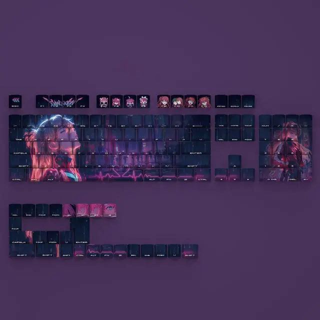 Alt view image 4 of 5 - The keycap of Tomorrow Smile is engraved with light-transmitting patterns at the side, and it is perfectly matched to the original height of 61, 65, 68, 75, 87, 98, and 104.