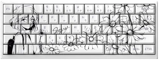 Main image of Ayanokouji Ai's keycaps come in the original factory height and are made of PBT material. They are compatible with models such as Atk68, Mad60, Fire68, etc., for sizes 60, 65, and 68.