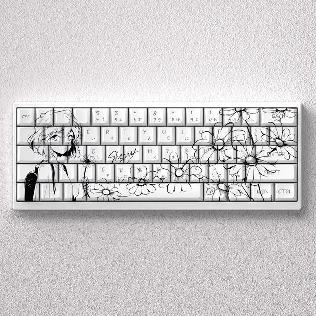 Alt view image 2 of 3 - Ayanokouji Ai's keycaps come in the original factory height and are made of PBT material. They are compatible with models such as Atk68, Mad60, Fire68, etc., for sizes 60, 65, and 68.