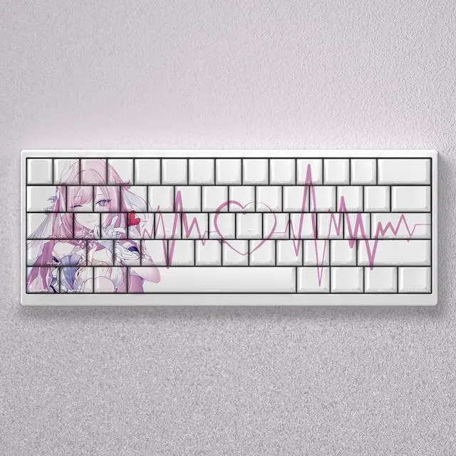 Alt view image 3 of 5 - Elisiah keycap original height PBT compatible with atk68, mad60, fire68, 75, 87 keyboards pink version engraved directly .only compatible with 60 65 68 configurations