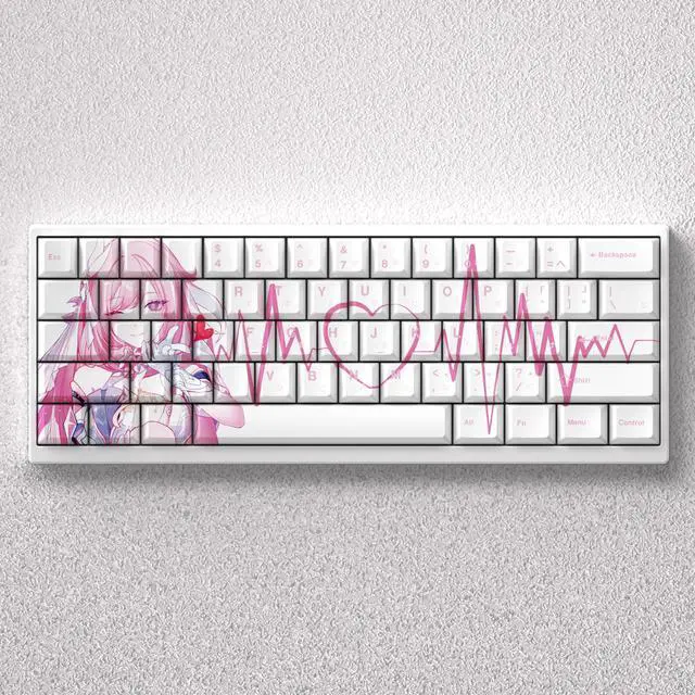 Alt view image 2 of 5 - Elisiah keycap original height PBT compatible with atk68, mad60, fire68, 75, 87 keyboards pink version engraved directly .only compatible with 60 65 68 configurations