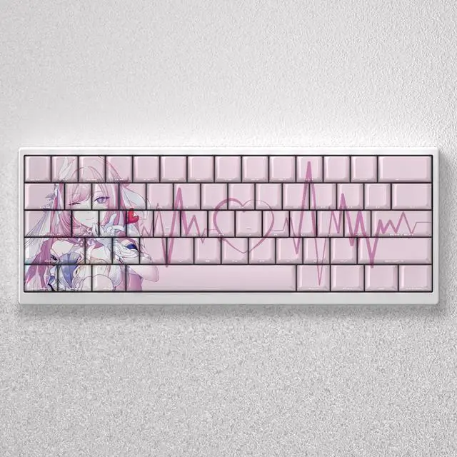 Alt view image 5 of 5 - Elisiah keycap original height PBT compatible with atk68, mad60, fire68, 75, 87 keyboards pink version engraved directly .only compatible with 60 65 68 configurations