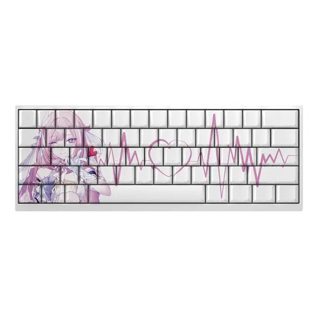 Alt view image 4 of 5 - Elisiah keycap original height PBT compatible with atk68, mad60, fire68, 75, 87 keyboards pink version engraved directly .only compatible with 60 65 68 configurations