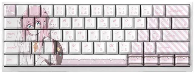 Main image of Poci sauce keycaps with original height, 2D engraved, non-transparent PBT material, suitable for 60, 65, 68 keyboards.