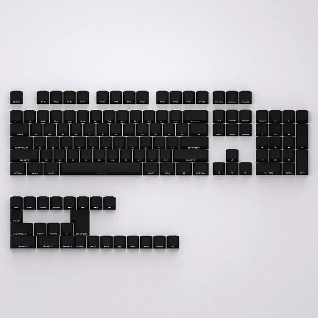 Alt view image 4 of 5 - Pure black and white keycaps with transparent backlighting, original height PBT, compatible with ATK68. Made by American Gaming Lion, MAD60 and MAD68. black