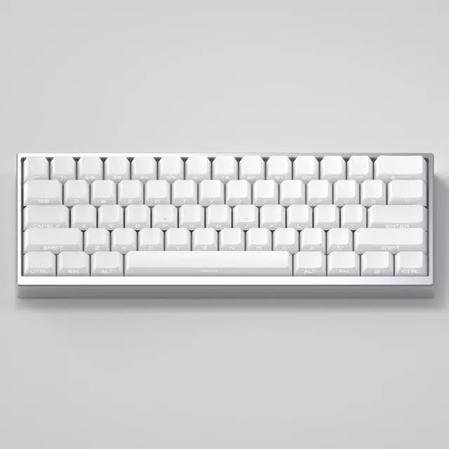 Alt view image 3 of 5 - Pure black and white keycaps with transparent backlighting, original height PBT, compatible with ATK68. Made by American Gaming Lion, MAD60 and MAD68. black