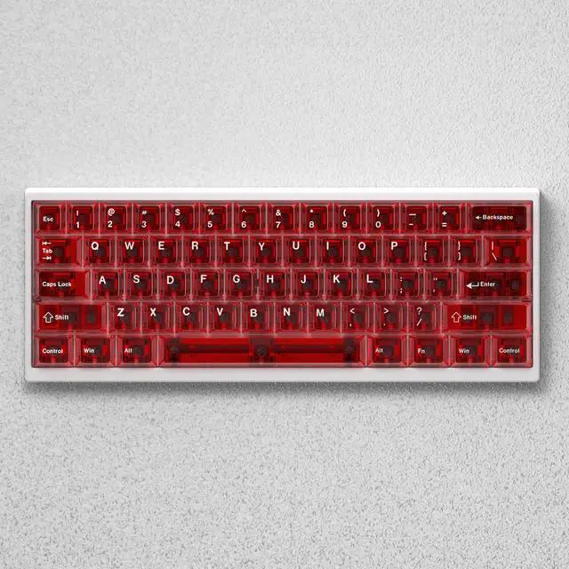 Alt view image 6 of 6 - Transparent keycaps / Foggy-glossy matte keycaps made of PC material with engraved characters. Height suitable for wooting.